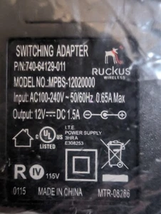 Adaptador de conmutación inalámbrico Ruckus Modelo:MPBS-12020000 P/N: 740-64129-011 - NUEVO - Imagen 1 de 3