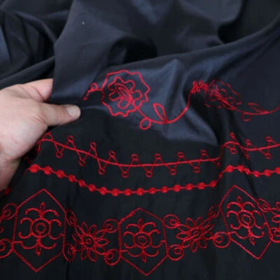 Kleider TAFT bestickter Kleiderstoff Deko-Stoff Rock Meterware - Bild 1 von 2