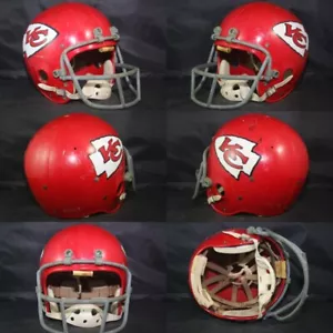 1970 Game Used Kansas City Chiefs Riddell Kra Lite 8 Suspension Football Helmet - Picture 1 of 8