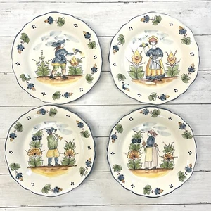 Jay Willard French Quimper Style Andrea by Sadek Plate 9.25” Set Of 4 - Picture 1 of 10