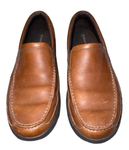 Mens/Boys Rockport Brown Loafers Sz 10M Leather Upper - Picture 1 of 5