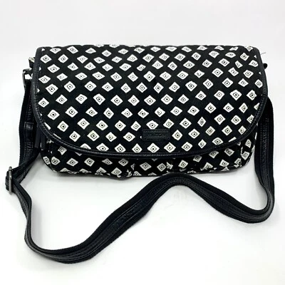 Volcom Cruz Messenger Shoulder Bag Purse Black & White Diamond Corduroy - Image 1 of 4