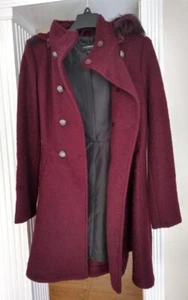 Cappotto invernale donna Liz Claiborne con cappuccio pelliccia sintetica mirtillo taglia S ECCELLENTE - Foto 1 di 7