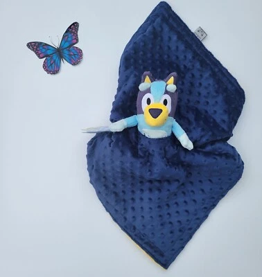 Lovey Manta Azul Peluche Peluche Peluche Manta de Seguridad para Niños Azul Oscuro Foto 1 de 4