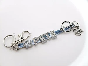 Personalized FRIEND 2Tone KEYCHAIN & Cellphone 3.5mm ANTI DUST PLUG Rhinestone - Picture 1 of 5