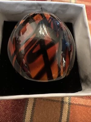 Anillo grueso de vidrio soplado a mano marrón dorado 7,5 Foto 1 de 4