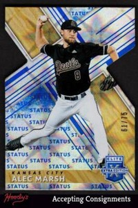 2019 Elite Extra Edition Status Die Cut Blue #70 Alec Marsh RC 61/75 ROOKIE