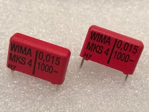 10 un. Condensador de poliéster metalizado WIMA MKS4 15nF 20% 0.015uF 1000V Rm 15 Reedición - Imagen 1 de 4