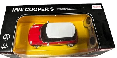 Mini Cooper S Red & White 1:24 RC Radio Controlled Remote Control Model Car Toy - Image 1 of 4