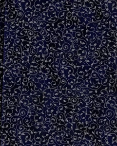 OOP Fabric, "MERRY! MERRY!" by Hoffman Silver Holly on Dark Blue by / HALF yard - Picture 1 of 1