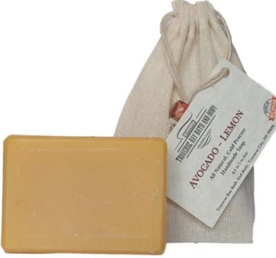 Avocado Lemon all natural soap, handmade soap, cold process soap, vegan soap - Image 1 of 4