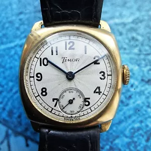 Vintage 9k Solid Gold Timor Hand-Winding Men's Watch 9ct - Picture 1 of 12