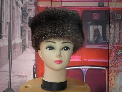 GORRO RUSO VINTAGE PIEL PELO NATURAL ZORRO COSACO TALLA 56 CMS USHANKA - Imagen 1 de 4