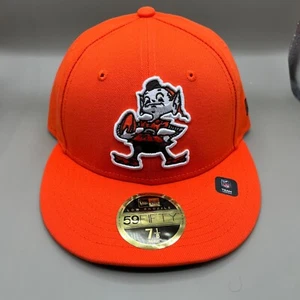 Cleveland Browns Hat 7 1/8 New Era 59Fifty Low Profile Omaha Throwback Orange - Picture 1 of 12