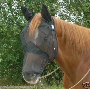 CASHEL QUIET RIDE HORSE FLY MASK with COVERS EARS and NOSE for Trail Riding - Picture 1 of 2