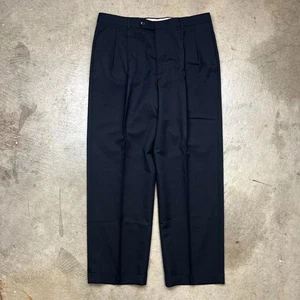 Vintage 80er Jahre 100 % Wolle Bundfaltenhose Anzughose schwarz Herren 34 x 28 - Bild 1 von 6