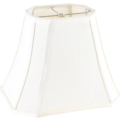 Pantalla de lámpara de esquina de corte cuadrado 8x14x11 pulgadas amarillo crema pantalla de mesa mediana Foto 1 de 4