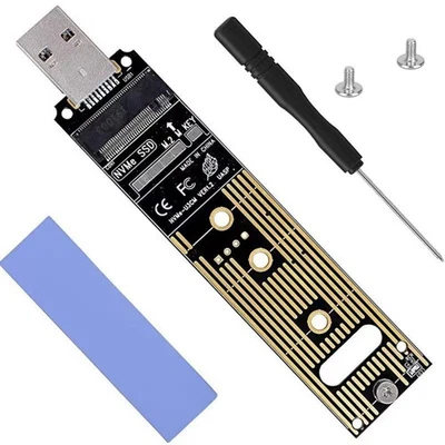 Adaptador de alumínio M.2 NVME SSD para USB 3.1 para PCIe NVMe baseado M Key B+M Key SSD C - Imagem 1 de 4