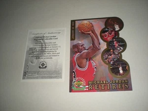 Tarjeta de edición limitada 1999 Upper Deck certificado de autenticidad Michael Jordan retira #13838 - Imagen 1 de 8