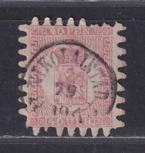 Finlandia Scott 10 Usato 1866 40p Stemma Serpentina Roulette Tipo III SCV $60 - Foto 1 di 2