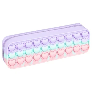 Popper Herz Federmäppchen ideales Geschenk für Jungen & Mädchen - lila, blau & rosa - Bild 1 von 7