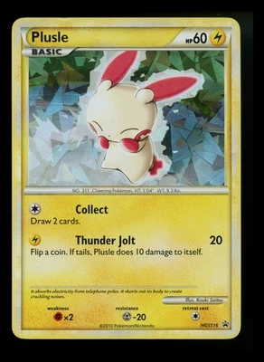 Plusle HGSS16 Black Star Promo 2010 Cracked Ice Holo Pokémon Card TCG - Image 1 of 4