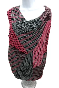 Dana Buchman Womans Sleeveless Top Sz XL Lined Blouse Chic PatterRed Black Multi - Picture 1 of 6