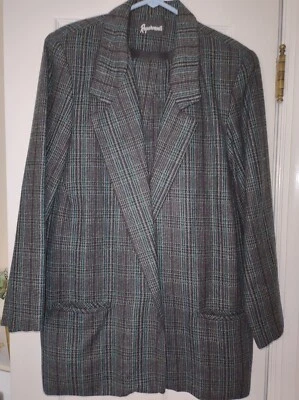 Traje pantalón mujer mezcla lana verde azulado, gris, negro REQUISITOS forrado Foto 1 de 4