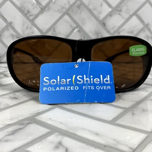 NUEVO CON ETIQUETAS Protector Solar Se Ajusta Sobre Gafas de Sol 24207CE Negro Grande Clásico Polarizado - Imagen 1 de 9