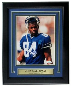 Foto firmada/automática de Joey Galloway Seattle Seahawks 8x10 enmarcada JSA 163382 - Imagen 1 de 3
