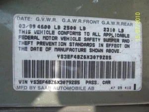 AC Compressor VIN E 4th Digit Fits 99-10 SAAB 9-5 64950 - Picture 1 of 9