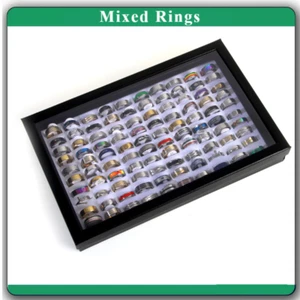 100pcs Mixed Rings For Men Women Jewelry Wholesale Lot Bulk Finger Band Rings US - Picture 1 of 4