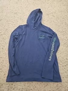 Vineyard Vines Long Sleeve Hoodie Blue Hood Size Youth Large - Picture 1 of 3