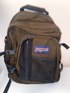 Vintage Jansport USA Backpack Mesh Front Pocket Brown 5 Pocket 90’s