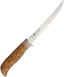 Karesuando Kniven Laxen Birch & Reindeer Antler Fixed Fillet 12C27 Knife - Picture 1 of 2