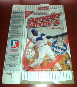 Chicago Cubs Slammin Sammy Sosa 66 Homeruns Cereal Box - Picture 1 of 1