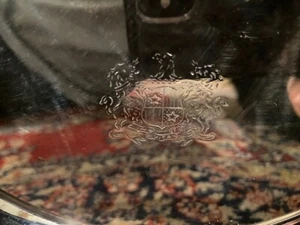 Knightley Family Armorial Coat of Arms Sheffield Silver Plate Salver with Motto - Picture 1 of 4