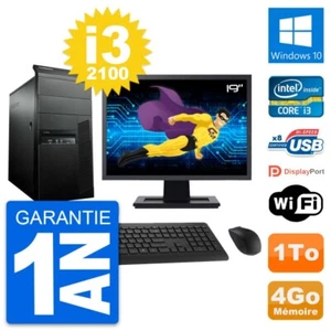 Pc Tour Lenovo M91P Pantalla 19" Core I3-2100 Ram 4Go Disco 1To Windows 10 Wifi - Imagen 1 de 3
