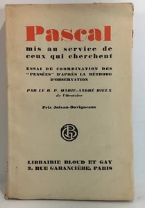 Marie-André Dieux, Pascal in den Dienst der Suchenden gestellt, 1927 / guter Zustand - Bild 1 von 4