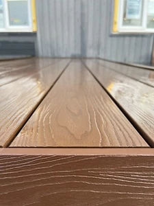 3.6m Premium Hardwood Composite Garden Decking Boards - Dark Brown - Picture 1 of 7