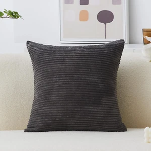 Home Brilliant Pillow Cover 24x24 inches Striped Corduroy Soft Velvet Large Euro - Picture 1 of 7