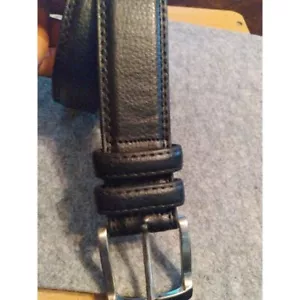 Bachrach Leather Belt Black Silver Buckle Men's Dress Casual - Picture 1 of 4
