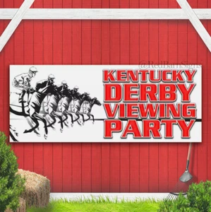 KENTUCKY DERBY VIEWING PARTY Advertising Vinyl Banner Sign USA Many Sizes - Picture 1 of 1