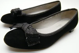 WOMENS SALVATORE FERRAGAMO SUEDE LEATHER BOW LOW HEEL FLATS SHOES SZ 6.5~1/2 AA - Picture 1 of 7