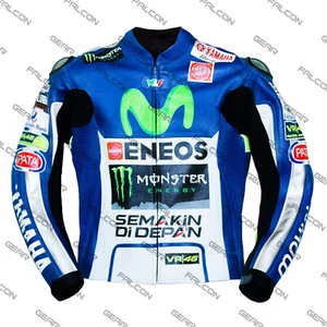 Movistar Valentino Rossi Yamaha 2015 Leather Motorbike Jacket - Yamaha Jacket - Bild 1 von 6