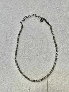 Zara Black 16” Necklace Prong Set Aurora Borealis AB Rhinestones - Picture 1 of 8