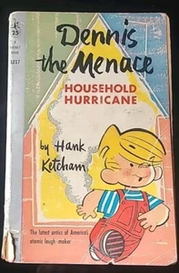 1959 DENNIS DER BEDROHLICHE HAUSHALT HURRIKAN, Hank Ketcham Papierrücken Cartoons - Bild 1 von 2