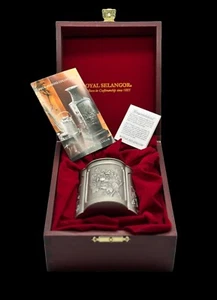 Vintage Pewter Tea Caddy Royal Selangor Crafted w/Exquisite Motifs (unused) - Picture 1 of 11