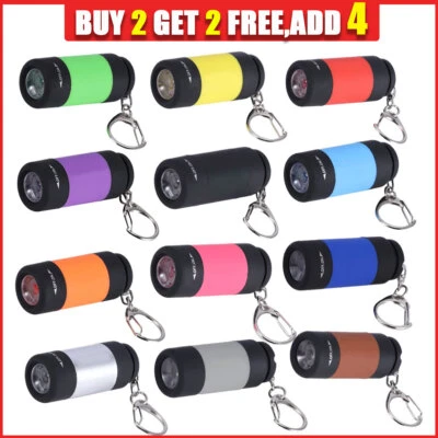 LED Torch Lamp USB Rechargeable Pocket Mini Keychain Keyring Camping Flashlight - Image 1 of 4