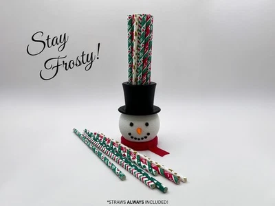 Muñeco de Nieve Pajitas Soporte Dispensador Divertido Regalo de Navidad Medias Relleno Secreto Santa Foto 1 de 4